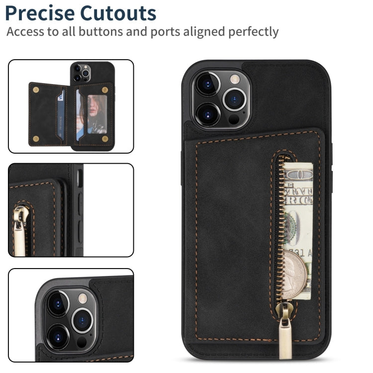 Zipper Card Holder Phone Case, For iPhone 14 Pro Max, For iPhone 14...