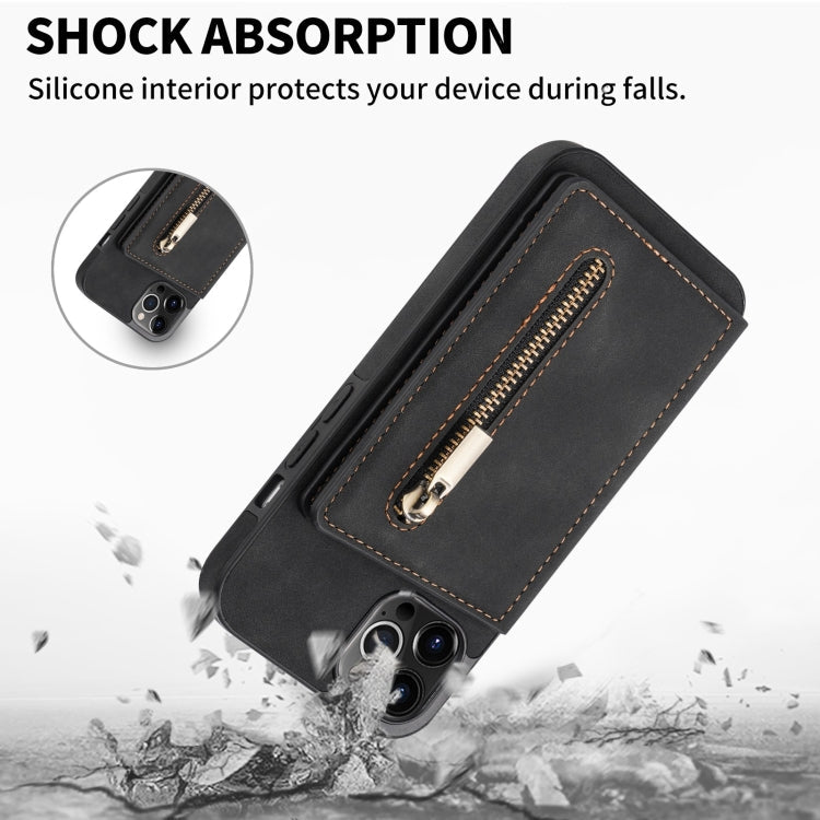 Zipper Card Holder Phone Case, For iPhone 14 Pro Max, For iPhone 14...