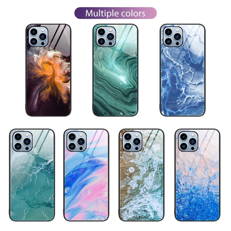 Marble Pattern Glass Protective Phone Case, For iPhone 13 Pro Max, For...