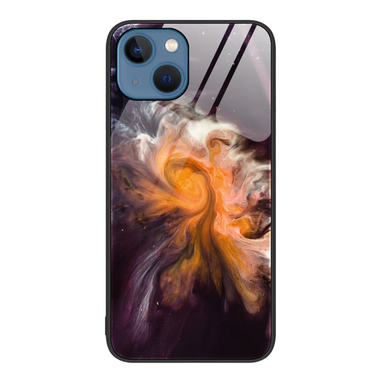 Marble Pattern Glass Protective Phone Case, For iPhone 14, For iPhone... For iPhone 14 Typhoon