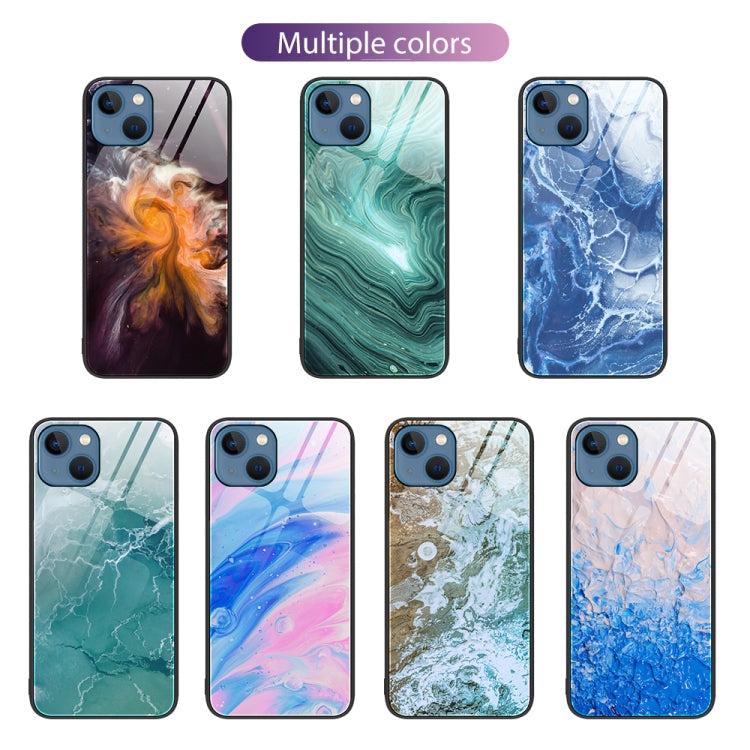 Marble Pattern Glass Protective Phone Case, For iPhone 14, For iPhone...