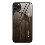 Wood Grain Glass Protective Case, For iPhone 11 Pro Max, For iPhone 13 Pro Max, For iPhone 13 Pro, For iPhone 13 For iPhone 11 Pro Max Black