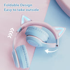 BT029C RGB Dual Modes Cat Ear Wireless Bluetooth Headphone