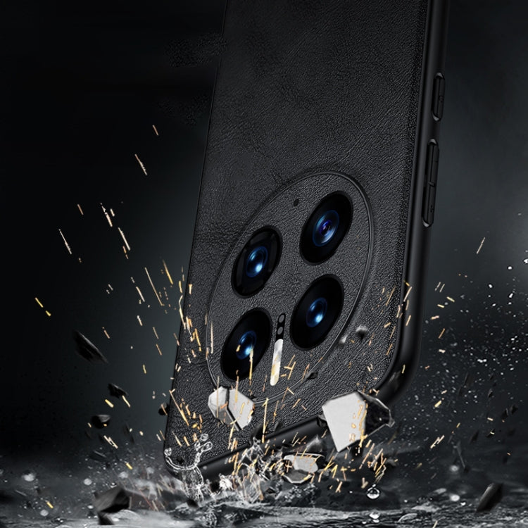 Shockproof TPU + Handmade Leather Protective Phone Case – Shockproof, Leather, TPU, For Huawei Mate 50, For Huawei Mate 50 Pro