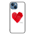 Colorful Painted Glass Phone Case, For iPhone 14 For iPhone 14 Love