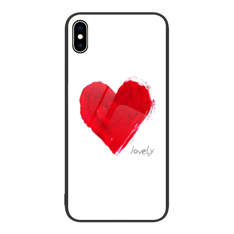 Colorful Painted Glass Phone Case, For iPhone XS Max For iPhone XS Max Love