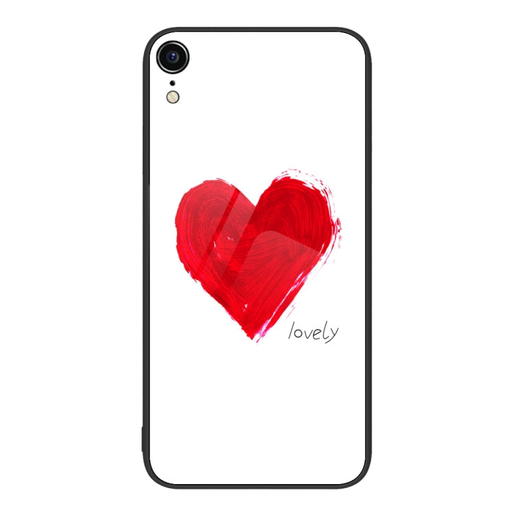 Colorful Painted Glass Phone Case, For iPhone XR For iPhone XR Love