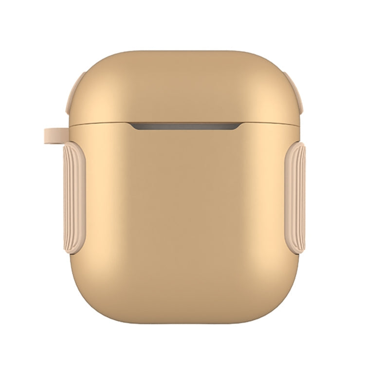 2 in 1 Matte Texture Contrast Color PC + TPU Earphone Case, For AirPods... For AirPods 2 1 Gold