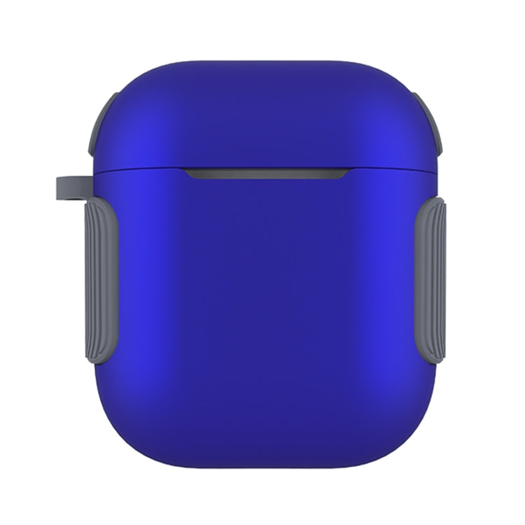 2 in 1 Matte Texture Contrast Color PC + TPU Earphone Case, For AirPods... For AirPods 2 1 Blue