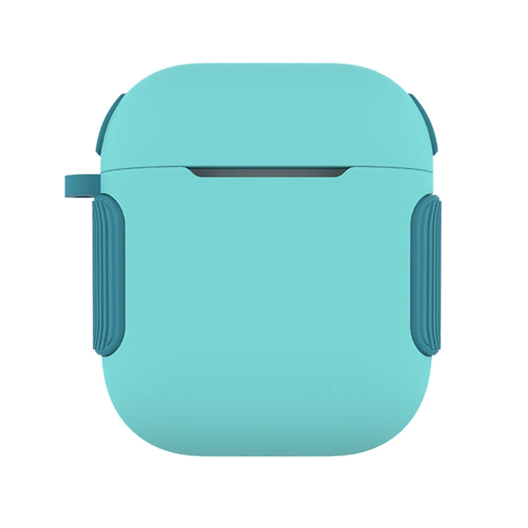 2 in 1 Matte Texture Contrast Color PC + TPU Earphone Case, For AirPods... For AirPods 2 1 Mint Green