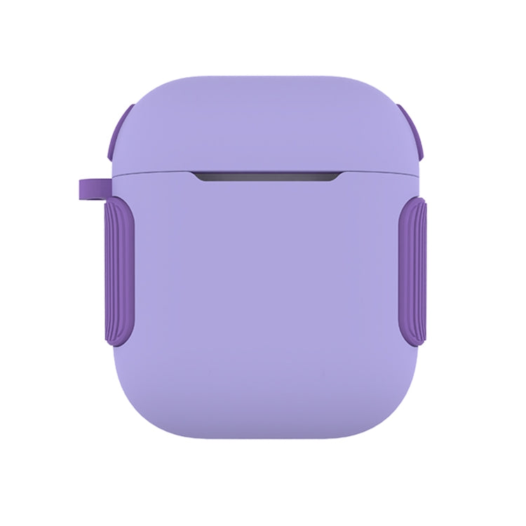 2 in 1 Matte Texture Contrast Color PC + TPU Earphone Case, For AirPods... For AirPods 2 1 Lavender
