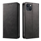 Phone Case – Leather, Magnetic (iPhone 14) #4 For iPhone 14 Black