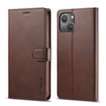 LC.IMEEKE Calf Texture Horizontal Flip Leather Case, For iPhone 14, For iPhone 14 Plus, For iPhone 14 Pro, For iPhone 14 Pro Max For iPhone 14 Brown