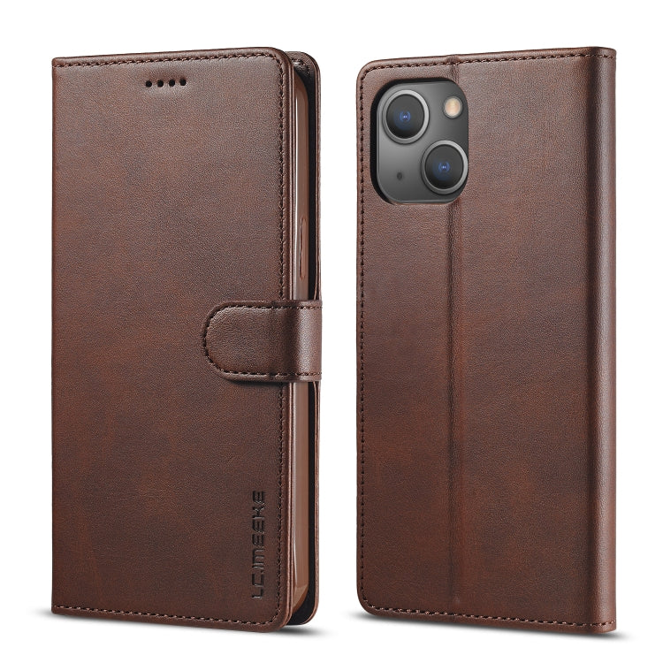 LC.IMEEKE Calf Texture Horizontal Flip Leather Case, For iPhone 14, For iPhone 14 Plus, For iPhone 14 Pro, For iPhone 14 Pro Max For iPhone 14 Brown