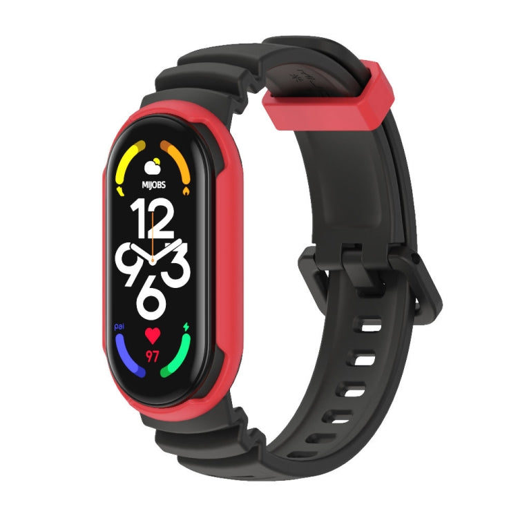 MIJOBS GS Unibody Two-color Watch Band, For Xiaomi Mi Band 7 / 7 NFC For Xiaomi Mi Band 7 7 NFC Black Red