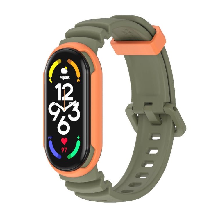 MIJOBS GS Unibody Two-color Watch Band, For Xiaomi Mi Band 7 / 7 NFC For Xiaomi Mi Band 7 7 NFC Army Green Orange