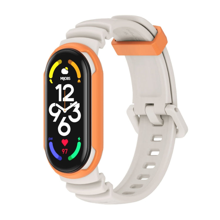 MIJOBS GS Unibody Two-color Watch Band, For Xiaomi Mi Band 7 / 7 NFC For Xiaomi Mi Band 7 7 NFC Warm Grey Orange