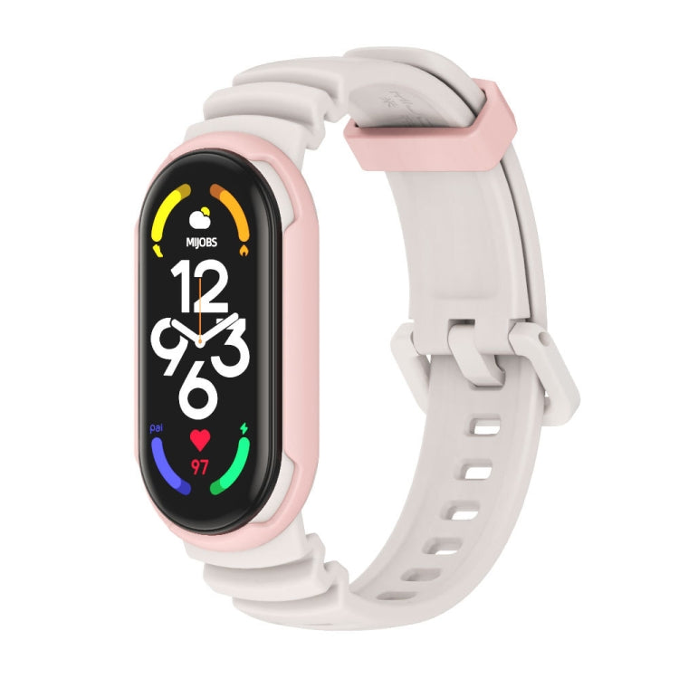 MIJOBS GS Unibody Two-color Watch Band, For Xiaomi Mi Band 7 / 7 NFC For Xiaomi Mi Band 7 7 NFC Warm Grey Pink