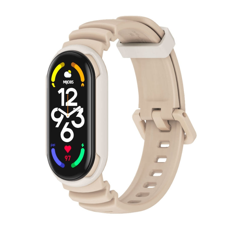 MIJOBS GS Unibody Two-color Watch Band, For Xiaomi Mi Band 7 / 7 NFC For Xiaomi Mi Band 7 7 NFC Light Apricot Warm Grey