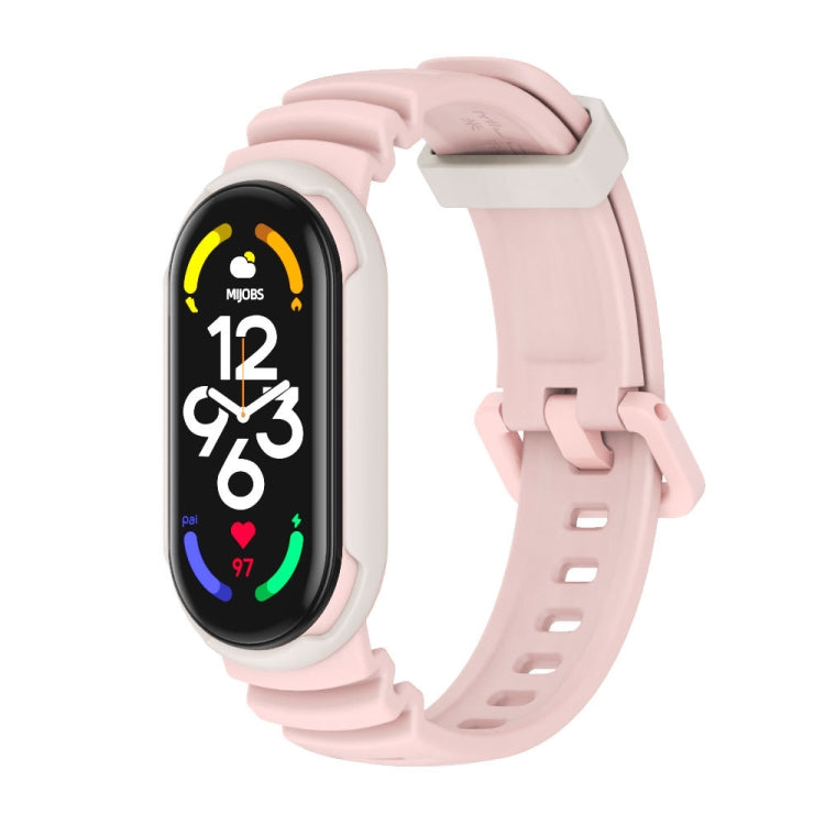 MIJOBS GS Unibody Two-color Watch Band, For Xiaomi Mi Band 7 / 7 NFC For Xiaomi Mi Band 7 7 NFC Pink Warm Grey