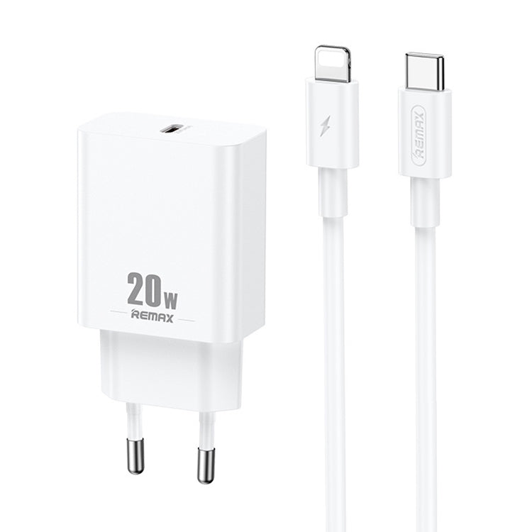 RP-U5 Extreme 2 Series 20W PD Charger + 1m USB-C / Type-C to 8 Pin Fast Charge Data Cable Set, CN Plug, EU Plug, US Plug – Fast Charging, TPU EU Plug