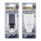 RP-U43 3.4A 4 USB Port Fast Charger, EU Plug, UK Plug – TPU