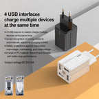 RP-U43 3.4A 4 USB Port Fast Charger, EU Plug, UK Plug – TPU