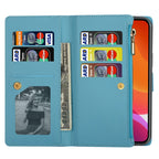 Multi-card Slots Laser Carving Glitter Zipper Leather Case, For iPhone 14, For iPhone 14 Max, For iPhone 14 Pro, For iPhone 14 Pro Max