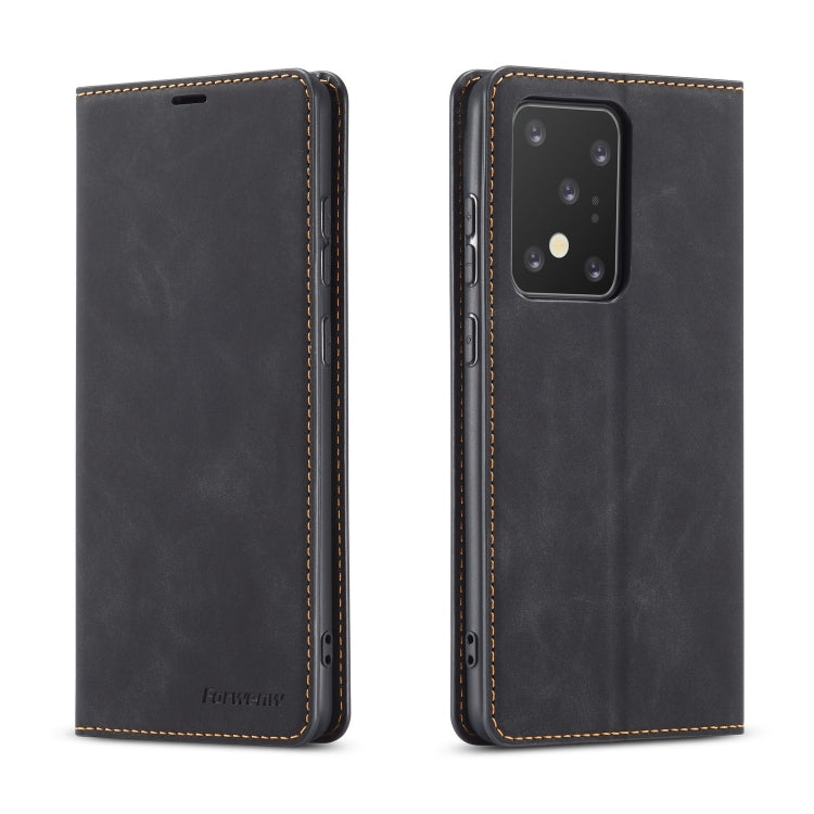 Forwenw Dream Series Oil Edge Strong Magnetism Horizontal Flip Leather Case with Holder & Card Slots & Wallet & Photo Frame, For Galaxy S20 Ultra For Galaxy S20 Ultra Black
