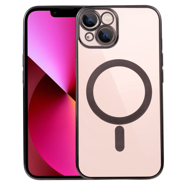 MagSafe Electroplating Straight TPU Phone Case, For iPhone 13, For iPhone 13 Pro For iPhone 13 Black