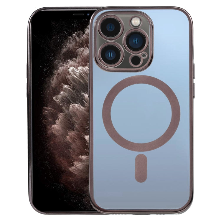 MagSafe Electroplating Straight TPU Phone Case, For iPhone 11 Pro Max For iPhone 11 Pro Max Black