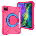 PC + Silicone Shockproof Combination Case with 360 Degree Rotating Holder & Handle, For iPad Pro 11 (2020), For Galaxy Tab A 8.0 (2019) For iPad Pro 11 (2020) Rose Red+Blue