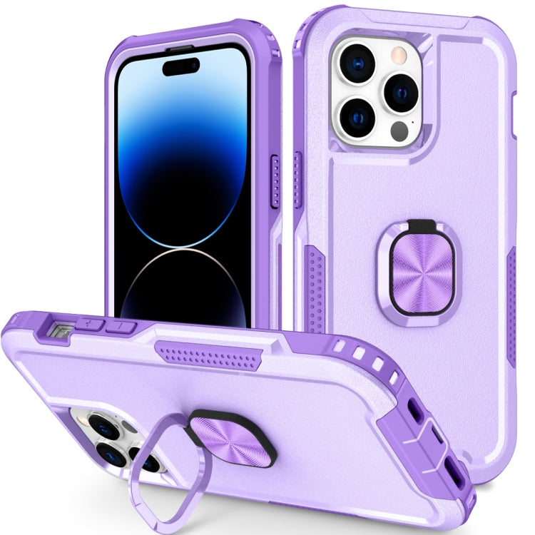 3 in 1 Ring Holder Phone Case, For iPhone 14, For iPhone 14 Plus, For... For iPhone 14 Pro Light Purple