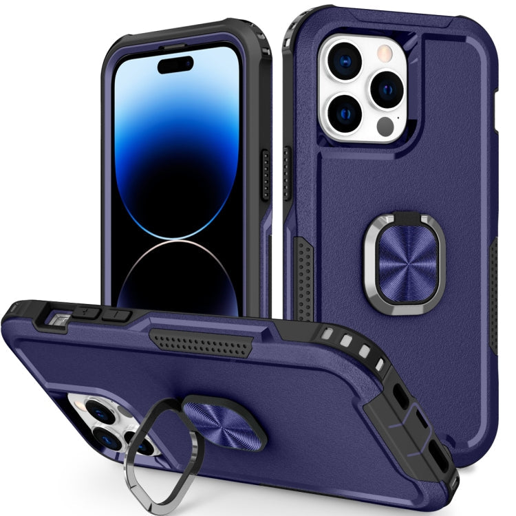 3 in 1 Ring Holder Phone Case, For iPhone 14, For iPhone 14 Plus, For... For iPhone 14 Pro Navy Blue