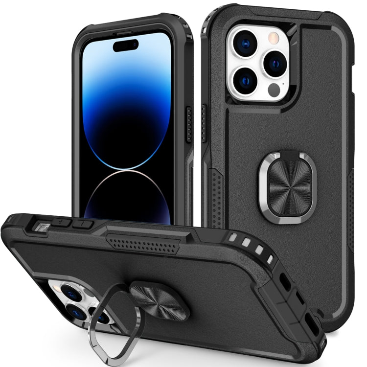 3 in 1 Ring Holder Phone Case, For iPhone 14, For iPhone 14 Plus, For... For iPhone 14 Pro Max Black