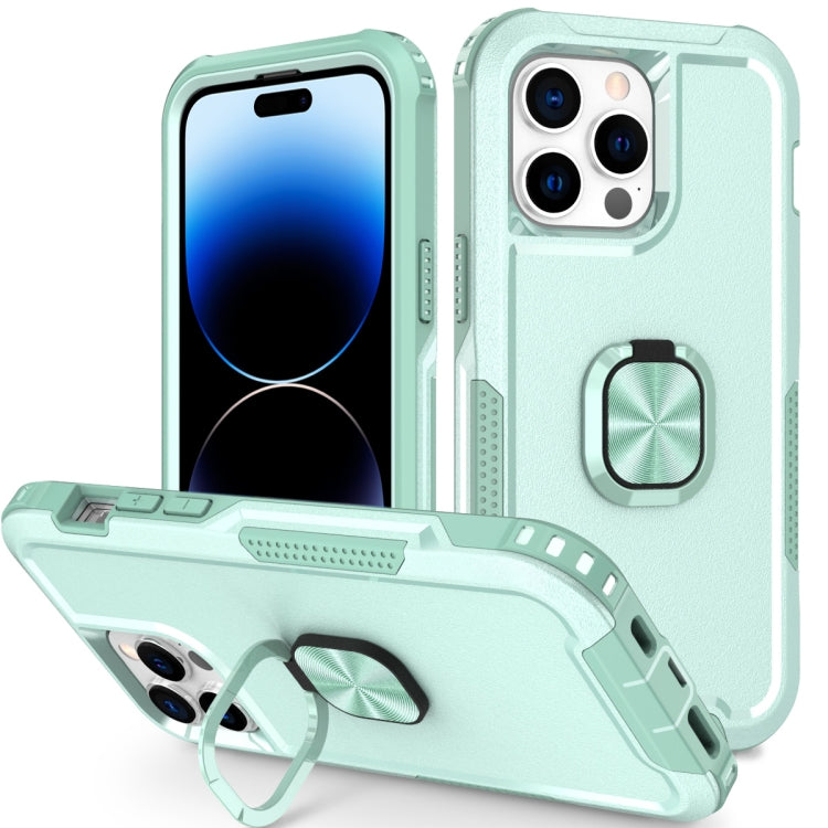 3 in 1 Ring Holder Phone Case, For iPhone 14, For iPhone 14 Plus, For... For iPhone 14 Pro Max Mint Green