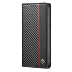 LC.IMEEKE Carbon Fiber PU + TPU Leather Case, For iPhone 14, For iPhone 14 Plus, For iPhone 14 Pro, For iPhone 14 Pro Max