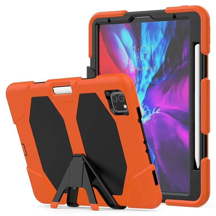 For iPad Pro 11 inch (2020) Shockproof Colorful Silicon + PC Protective Case with Holder & Shoulder Strap & Hand Strap & Pen Slot, For iPad Pro 11 inch (2020) For iPad Pro 11 inch (2020) Orange
