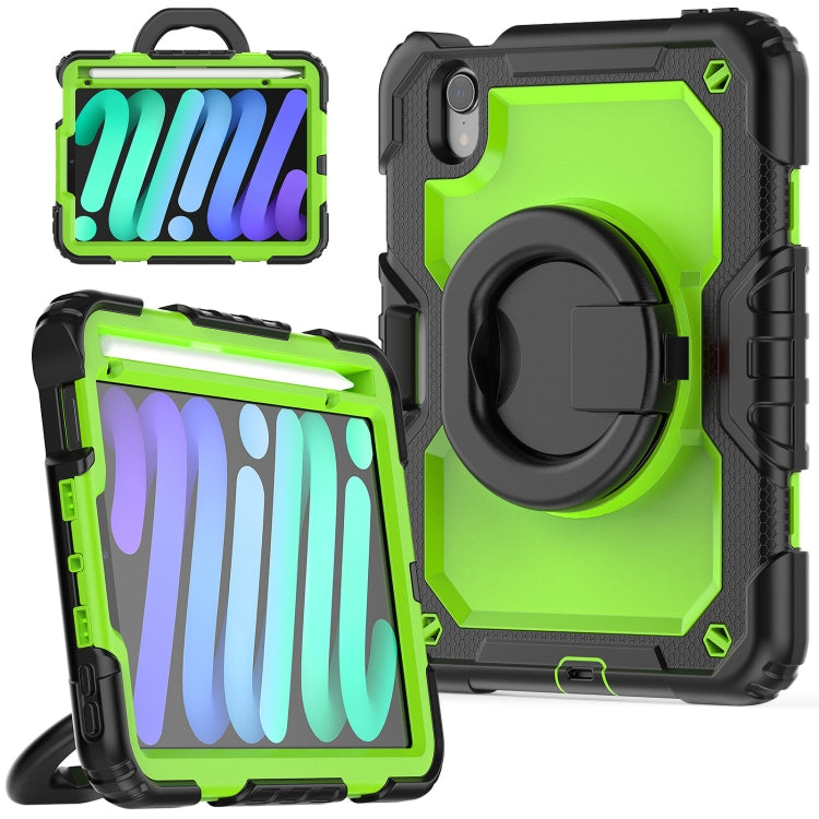 Bracelet Holder Silicone + PC Tablet Case – Durable Build, Easy to Use, For iPad 10.2 2021 / 2020 / 2019, For iPad mini 2024 / mini 6 For iPad mini 2024 mini 6 Yellow Green
