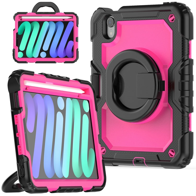 Bracelet Holder Silicone + PC Tablet Case – Durable Build, Easy to Use, For iPad 10.2 2021 / 2020 / 2019, For iPad mini 2024 / mini 6 For iPad mini 2024 mini 6 Rose Red