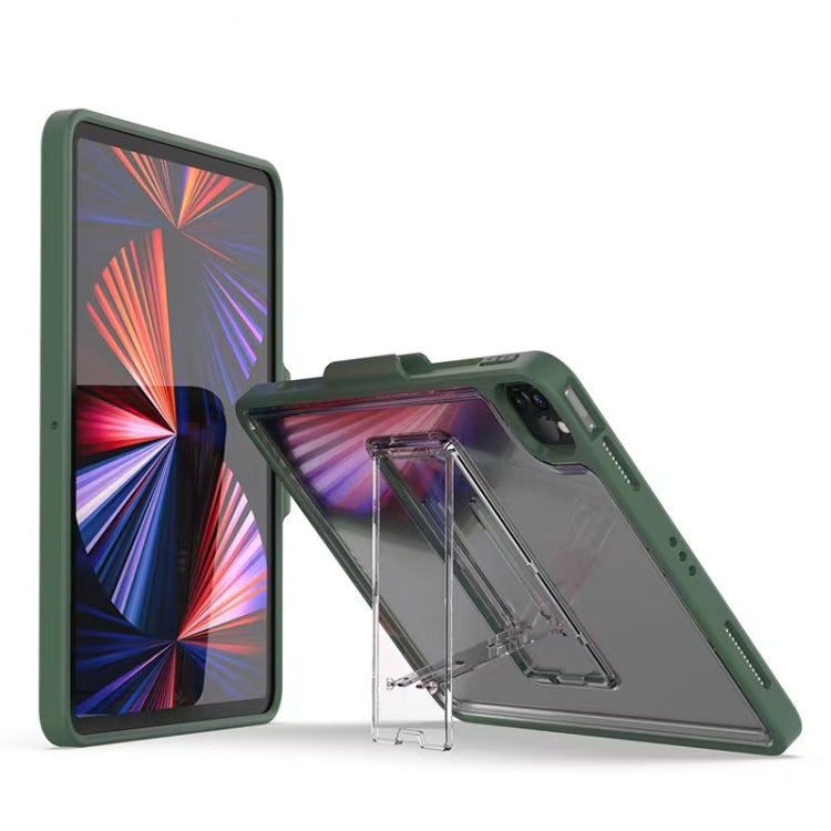 Mutural Transparent Holder Tablet Case – Kickstand, TPU, For iPad Air 2022/ 2020 10.9, For iPad Pro 11 / 2021 / 2020 / 2018, For iPad 10.2 2021 / 2020 / 2019 / 10.5 For iPad Pro 11 2021 2020 2018 Army Green