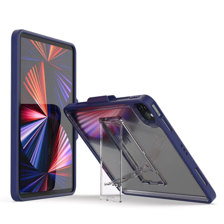Mutural Transparent Holder Tablet Case – Kickstand, TPU, For iPad Air 2022/ 2020 10.9, For iPad Pro 11 / 2021 / 2020 / 2018, For iPad 10.2 2021 / 2020 / 2019 / 10.5 For iPad Pro 11 2021 2020 2018 Navy Blue