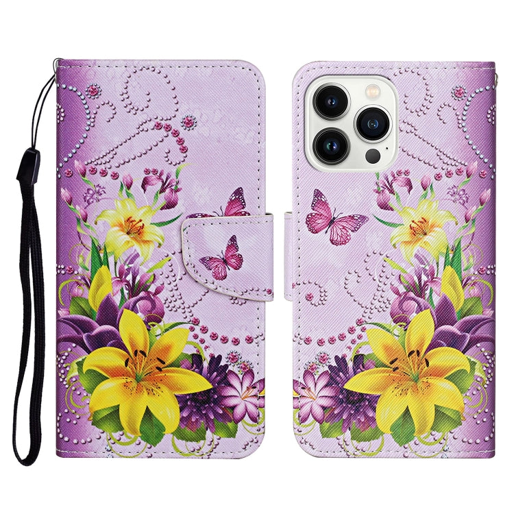 Phone Case – Leather (iPhone 14 Pro) #2 For iPhone 14 Pro Yellow Flowers