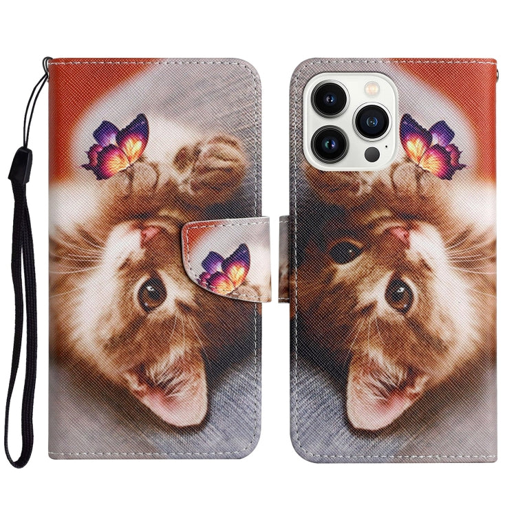 Phone Case – Leather (iPhone 14 Pro) #2 For iPhone 14 Pro Butterfly Cat