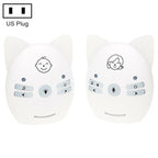 Wireless Audio Baby Monitor Support Voice Monitoring + Intercom + Night Light without Battery, US Plug, UK Plug, EU Plug, AU Plug US Plug White