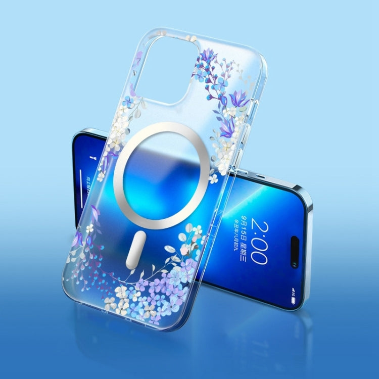 Flower Frosted MagSafe Phone Case, For iPhone 14 Pro Max For iPhone 14 Pro Max Gypsophila