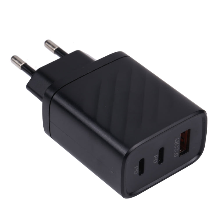 AR-892 3 in 1 QC3.0 PD20W USB + USB-C / Type-C Wall Travel Charger, EU Plug, UK Plug – TPU