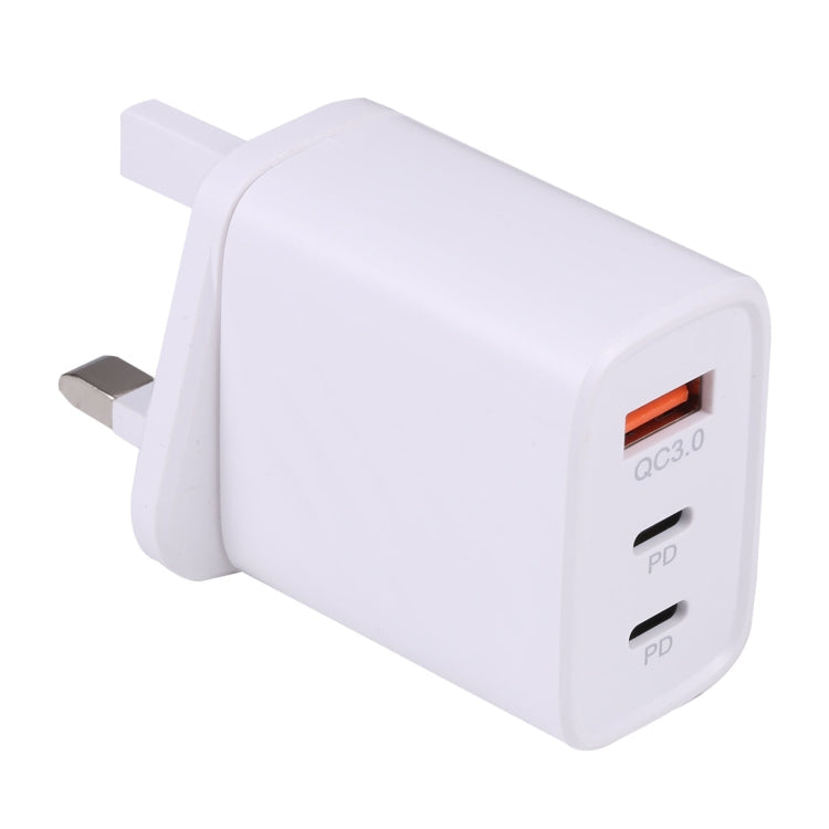 AR-892 3 in 1 QC3.0 PD20W USB + USB-C / Type-C Wall Travel Charger, EU Plug, UK Plug – TPU UK Plug White