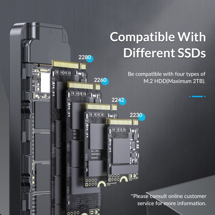 ORICO HM2-G2-BK M.2 NVMe SSD Enclosure, HM2-G2-BK – Aluminum Alloy, TPU