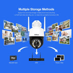 SriHome SH041 5.0MP 20X Optical Zoom 2.4G/5G WiFi Waterproof AI Auto Tracking H.265 Video Surveillance, US Plug, EU Plug, UK Plug, AU Plug